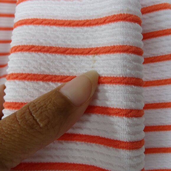 Its Fashion Dress Pleated Women Plus Size 1X Orange & White Striped NEW w/FLAW - Picture 7 of 8